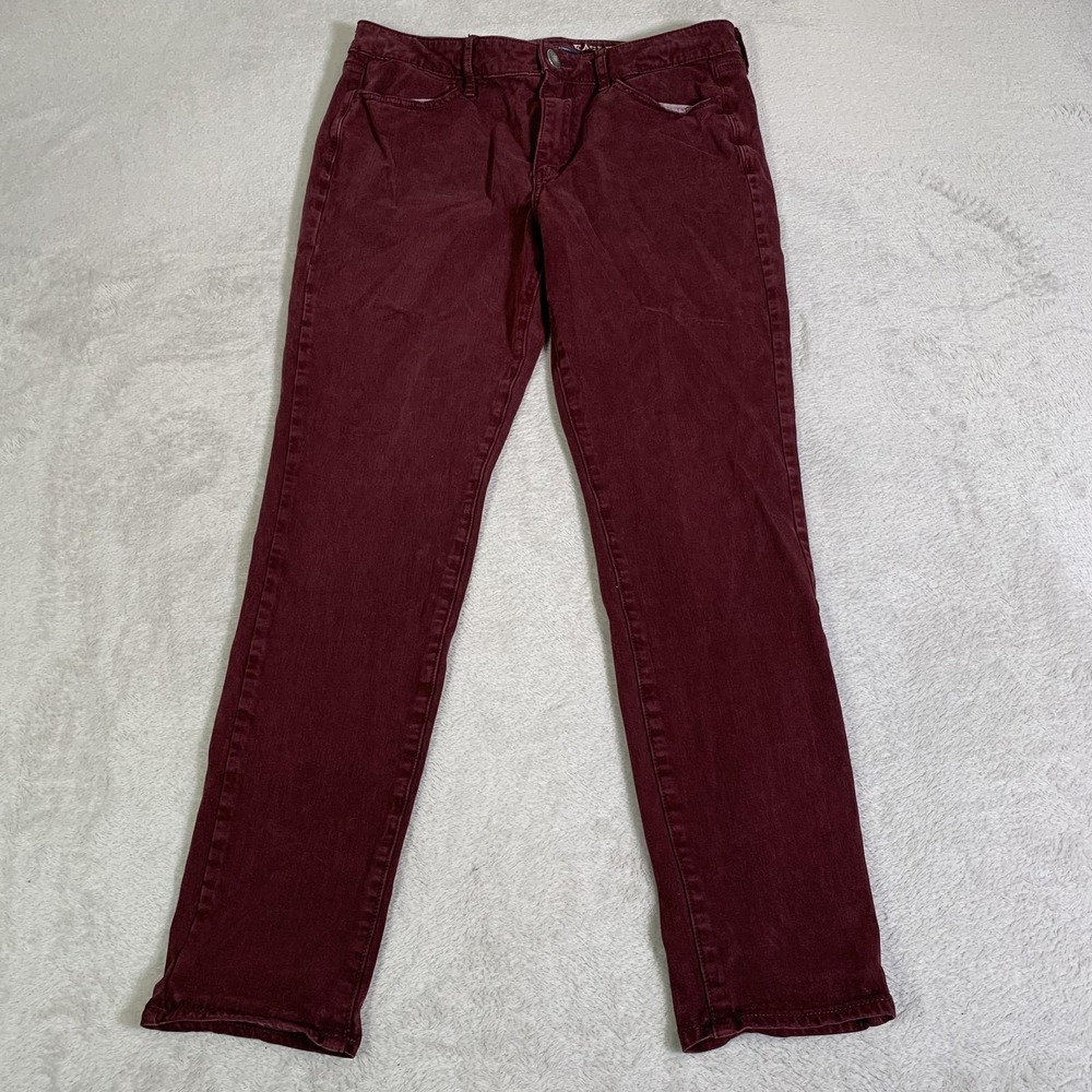 American Eagle‎ Jegging Jeans Womens 12 Red High Rise Super Stretch Maroon Pants